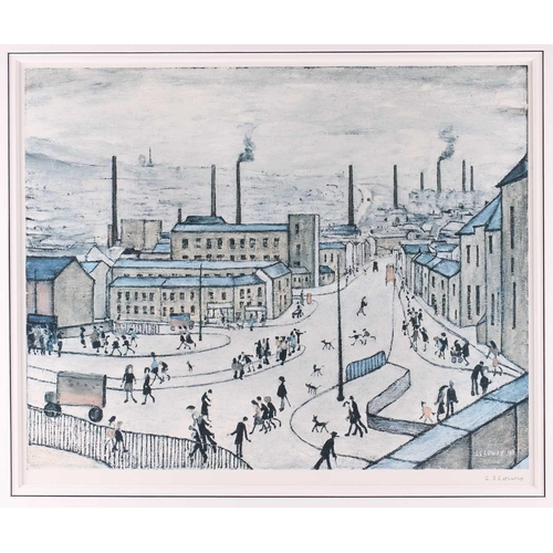 93 - † Laurence Stephen Lowry RA (1887-1976) British, 'Huddersfield', limited edition print, signed in pe... 