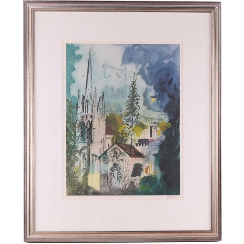 95 - † John Piper (1903-1992) British,'Teffont Evias', 1988, signed and numbered 40/70, limited edition e... 