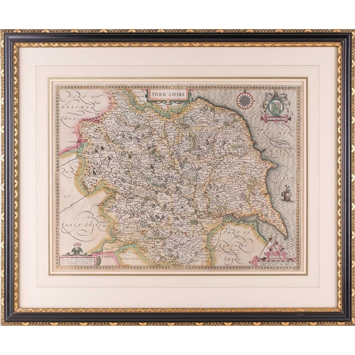 97 - After John Speed (1552 - 1629), Five hand coloured maps of Counties in England and Wales, with Latin... 