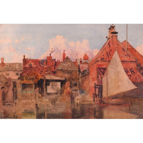 107 - Frederick George Cotman RI. ROI. (British, 1850-1920), 'Beccles - Suffolk' & 'The Commodore Inn Olto... 