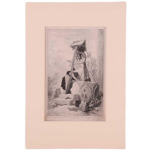 11 - John Sell Cotman (1782 - 1842), four etchings, ' A Woman Drawing Water' 25.5cm x 16.5cm, Popham 346;... 