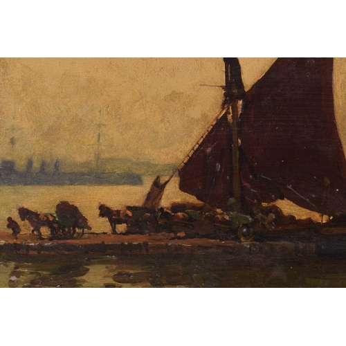 115 - Frederick George Cotman RI. ROI. (British, 1850-1920), 'Harwich on the Orwell, Suffolk', intialled a... 