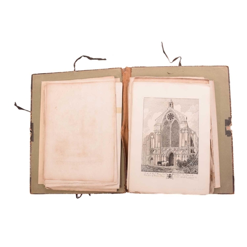 12 - John Sell Cotman (1782-1842), a portfolio containing a large loose collection of ancient architectur... 