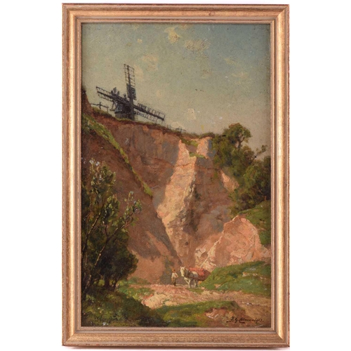 122 - Frederick George Cotman RI. ROI. (British, 1850-1920), 'Totford Windmill', signed and dated 1913, oi... 