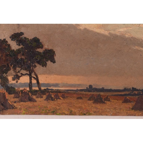 128 - Frederick George Cotman RI. ROI. (British, 1850-1920), 'Overlooking the Orwell, Suffolk', oil on boa... 