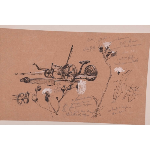 129 - Attributed to Frederick George Cotman (1850 - 1920), a collection of ten preliminary charcoal and ch... 