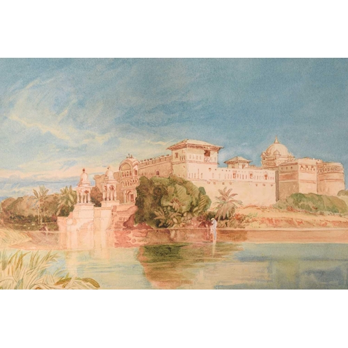 130 - Attributed to Frederick George Cotman (1850 - 1920), 'North African Palace by a River', unsigned wat... 