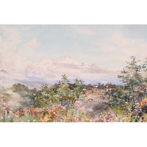 138 - Henry William Cotman (1876-1938), 'Mount Everest from Darjeeling' & 'Fiesole, Italy', watercolours, ... 