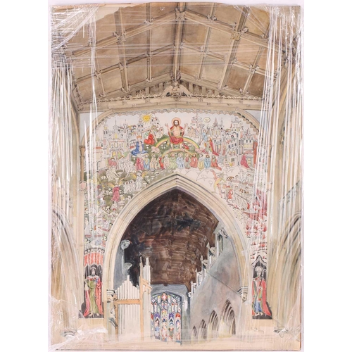 141 - Henry William Cotman (1876-1938), 'Hotel de Ville Audenarde, Fireplace', signed pencil sketch, inscr... 