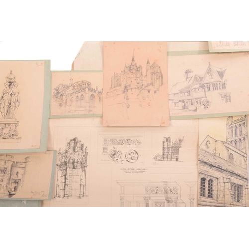 143 - Henry William Cotman (1876-1938), a portfolio of loose pencil sketches, principally architectural st... 