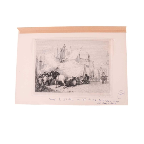 15 - John Sell Cotman (1782 - 1842), five etchings, 'Fecamp', 20.5cm x 27.7cm , Popham 349; 'An Eastern s... 