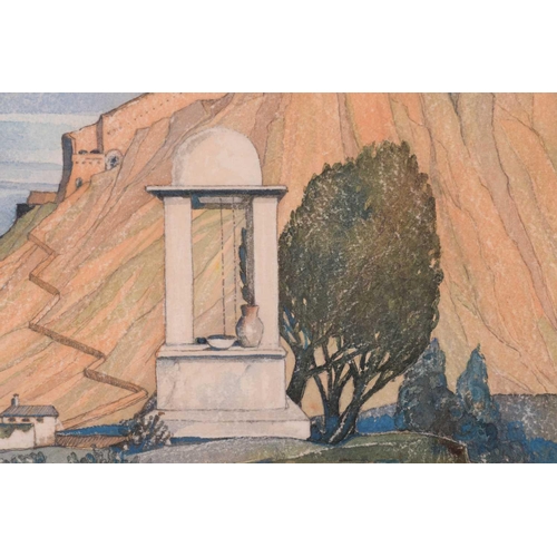 155 - † Kenneth Cotman (1904-1994), 'The Island of Rhodes', 'Greek Church', 'Santorini', 'Castle in Spain'... 