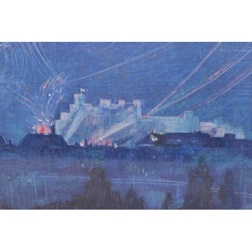 158 - Kenneth Cotman (1904-1994), 'Last Night of the Edinburgh Festival', pastel, 34.5cm x 45cm, together ... 