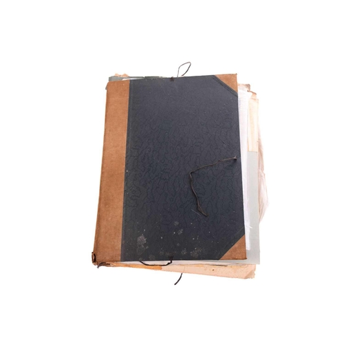 160 - A portfolio containing a large quantity of loose acrylic, watercolours and pencil sketches by Alec C... 