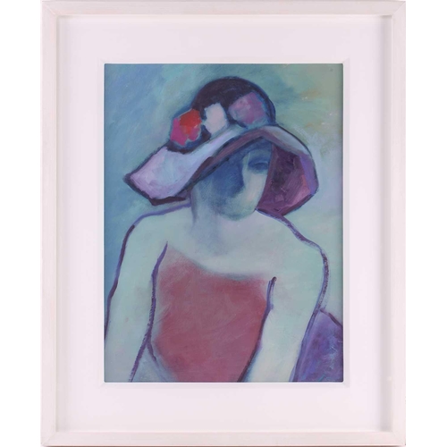 164 - Susan Wiltshire, nee Cotman (1928-2022), 'The Purple Hat', oil on paper, and female study, oil on pa... 