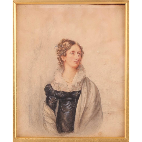 171 - Denis Brownwell Murphy (1745 - 1842),' Portrait of Mrs. J. S. Cotman', watercolour on paper, numerou... 