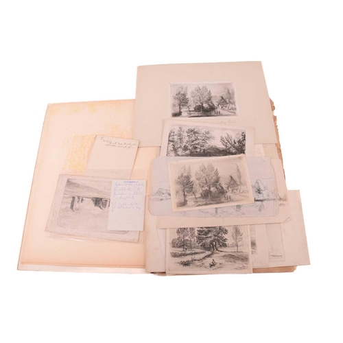 185 - Cecilia Lucy Brightwell (1811 - 1875), a collection of loose and bound etchings, to include a folio ... 