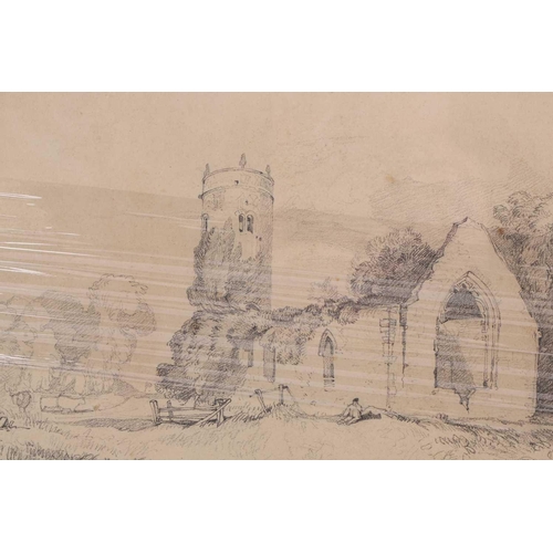 188 - John Sell Cotman (1782 - 1842), 'Whitlingham Church', signed, titled and numbered 103, pencil sketch... 