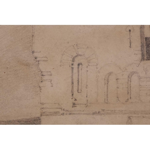 193 - John Sell Cotman (1782 - 1842), 'A Norman Castle', signed, pencil sketch, 15cm x 23.5cm The Cotman f... 