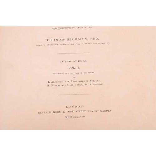 197 - Cotman's Architectural Etchings, Volume I containing first and second series, Volume II containing t... 