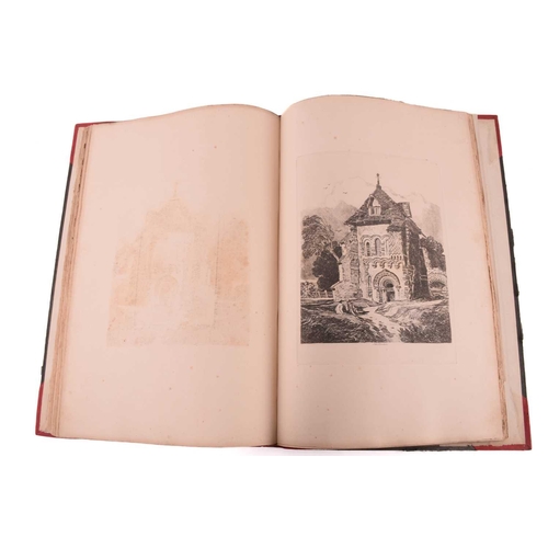 202 - John Sell Cotman Etchings, 1811 edition with descriptive index, later half calf bound & 'Cotman's Li... 