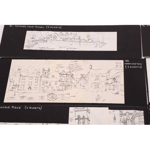 211 - † George Cunningham (1924 - 1996), panoramic views of Sheffield streets and the Peak District, inclu... 