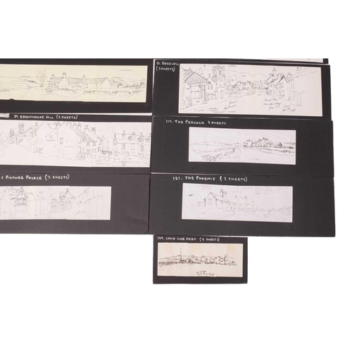 211 - † George Cunningham (1924 - 1996), panoramic views of Sheffield streets and the Peak District, inclu... 