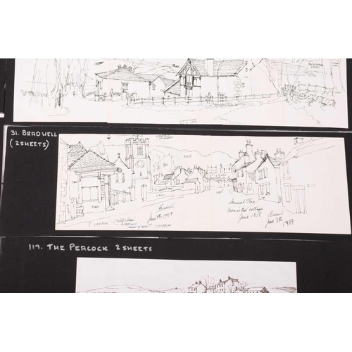 211 - † George Cunningham (1924 - 1996), panoramic views of Sheffield streets and the Peak District, inclu... 