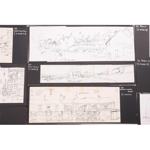 211 - † George Cunningham (1924 - 1996), panoramic views of Sheffield streets and the Peak District, inclu... 