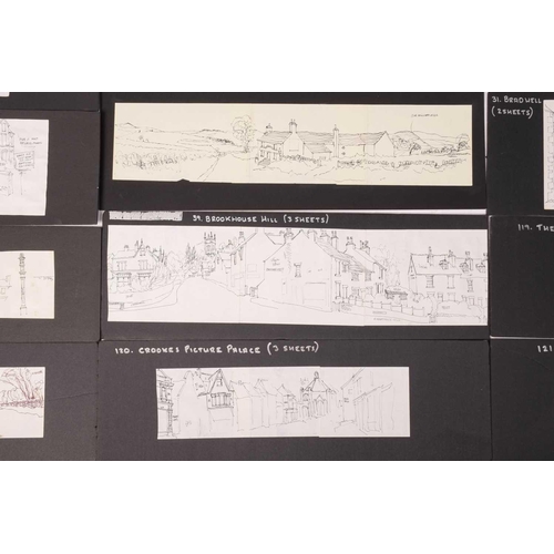 211 - † George Cunningham (1924 - 1996), panoramic views of Sheffield streets and the Peak District, inclu... 