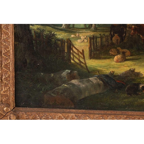 213 - William Shayer (1811-1892) British, Rural Riverscape, oil on canvas, 29 cm x 39 cm in a gilt frame. ... 