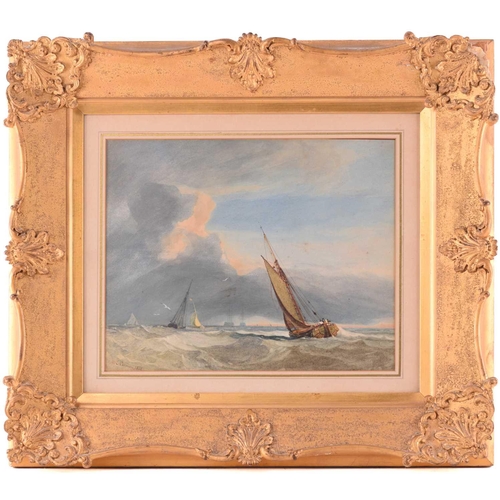 22 - Miles Edmund Cotman (British, 1810-1858), 'Seascape', signed and dated 1831, watercolour, typed labe... 