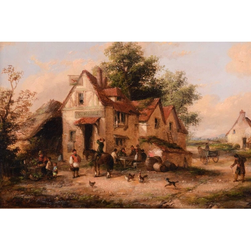 220 - Georgina Lara (fl.1840-1880), 'The Wayside Inn', signed, inscribed and dated 1862 verso, oil on canv... 