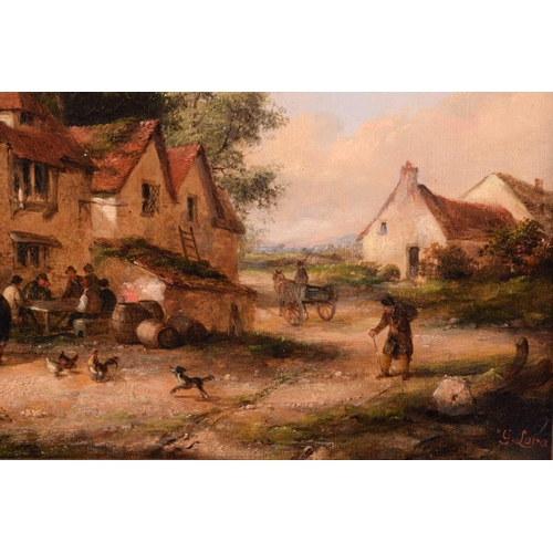 220 - Georgina Lara (fl.1840-1880), 'The Wayside Inn', signed, inscribed and dated 1862 verso, oil on canv... 