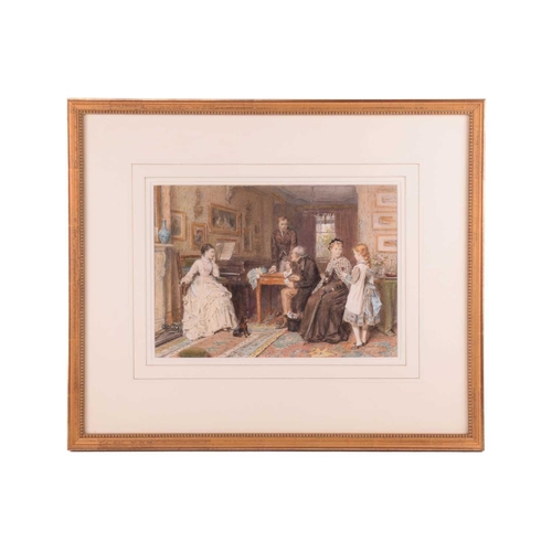 224 - George Goodwin Kilburne, R.I., R.O.I., R.M.S. (1839-1924), 'Family Business', signed and dated '77, ... 