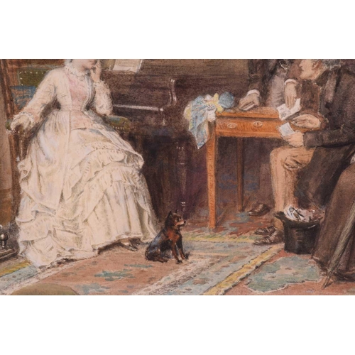 224 - George Goodwin Kilburne, R.I., R.O.I., R.M.S. (1839-1924), 'Family Business', signed and dated '77, ... 