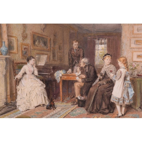 224 - George Goodwin Kilburne, R.I., R.O.I., R.M.S. (1839-1924), 'Family Business', signed and dated '77, ... 