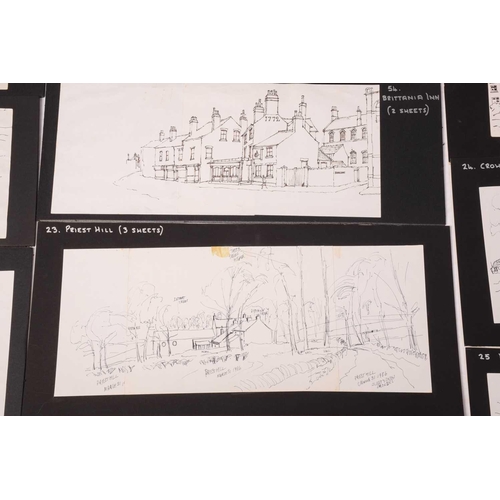 228 - † George Cunningham (1924 - 1996), panoramic views of Sheffield streets and the Peak District, inclu... 