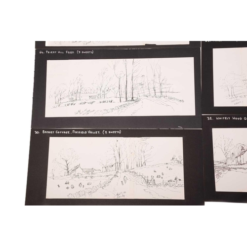 228 - † George Cunningham (1924 - 1996), panoramic views of Sheffield streets and the Peak District, inclu... 