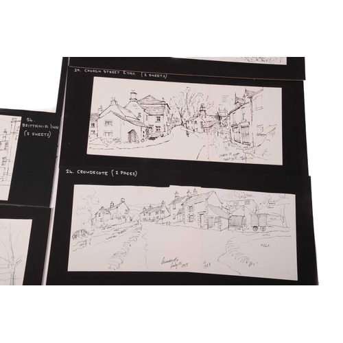 228 - † George Cunningham (1924 - 1996), panoramic views of Sheffield streets and the Peak District, inclu... 