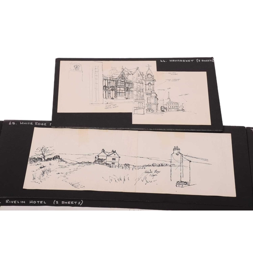 228 - † George Cunningham (1924 - 1996), panoramic views of Sheffield streets and the Peak District, inclu... 