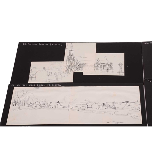 228 - † George Cunningham (1924 - 1996), panoramic views of Sheffield streets and the Peak District, inclu... 