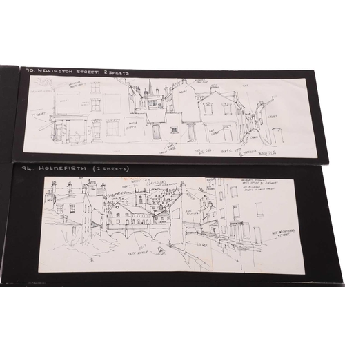 228 - † George Cunningham (1924 - 1996), panoramic views of Sheffield streets and the Peak District, inclu... 