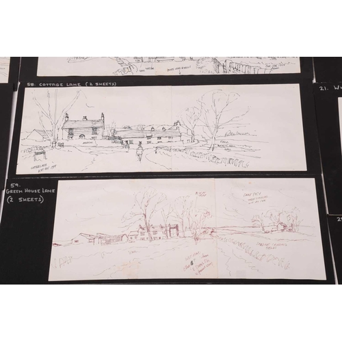 228 - † George Cunningham (1924 - 1996), panoramic views of Sheffield streets and the Peak District, inclu... 