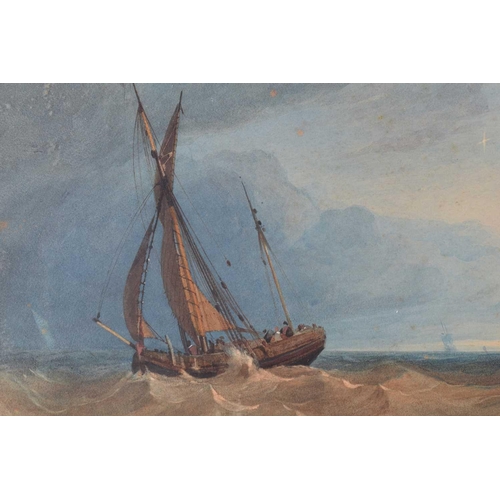 24 - Miles Edmund Cotman (British, 1810-1858), 'Sea Piece - Moonlight', signed and dated 1850, watercolou... 