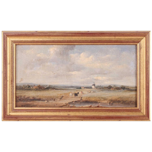 244 - Alfred Vickers (1786 - 1868), landscape with windmill, signed and dated 1811, oil on canvas, 20 x 38... 