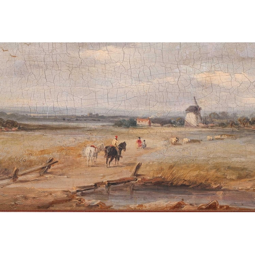 244 - Alfred Vickers (1786 - 1868), landscape with windmill, signed and dated 1811, oil on canvas, 20 x 38... 