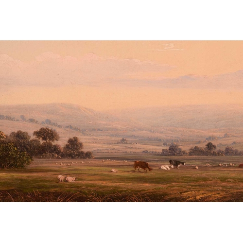 246 - Attributed to Walter Heath Williams (1835-1906), Figures in a landscape with cottage and cattle, uns... 