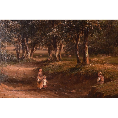 246 - Attributed to Walter Heath Williams (1835-1906), Figures in a landscape with cottage and cattle, uns... 