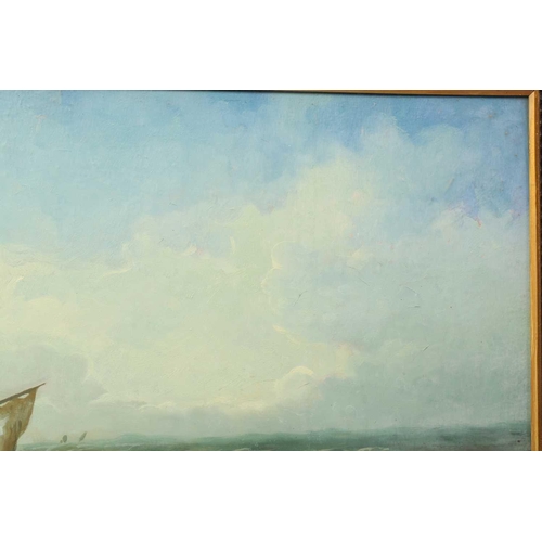 255 - R. Vasgnez (20th century Italian), Sailing vessel in full sail on heavy seas, signed and inscribed R... 